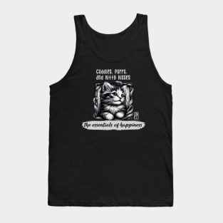 Cuddles, purrs, and kitty kisses: the essentials of happiness - I Love my cat - 1 Tank Top